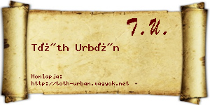 Tóth Urbán névjegykártya